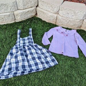 Little girls Wonder Nation overall 2 piece outfit set